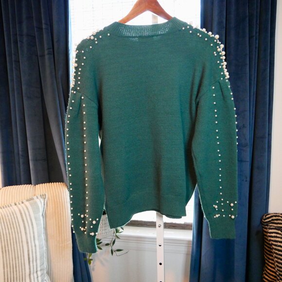 Demi Pearl Sweater 143 Story by Line Up Green Size Small - Picture 3 of 6